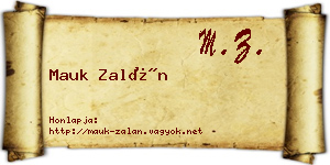 Mauk Zalán névjegykártya